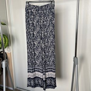 Blue/Off-White High Waist Bell Bottoms (Small)